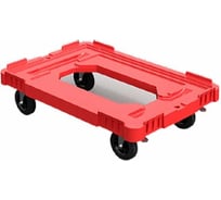 Тележка пластиковая с отверстием Пластик Система 600x400x185 мм (2 колеса с торомозом), красный 42.640.40.PE.O.С6