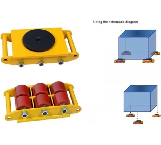Роликовая поворотная платформа MFK-TORG TANK, полиуретан, 6 колес TANK-6