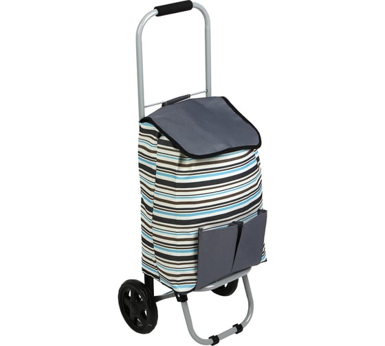 Тележка-сумка VETTA WQ-162 грузоподъемность до 30 кг, брезент, ЭВА, 27x32x88 см, колесо d15 см 467-003