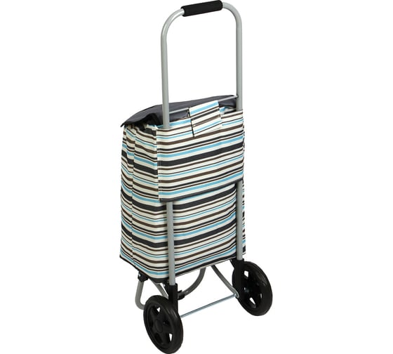 Тележка-сумка VETTA WQ-162 грузоподъемность до 30 кг, брезент, ЭВА, 27x32x88 см, колесо d15 см 467-003