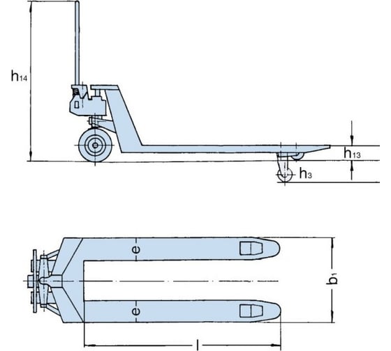 Гидравлическая тележка PFAFF HU25-115TS Silverline SR/PU, 2500 кг, 1150х540 мм НФ-00000922