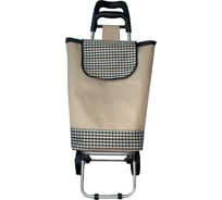 Хозяйственная тележка на 2 колесах FlexMet с сумкой, ткань, бежевая №2 ТХС08