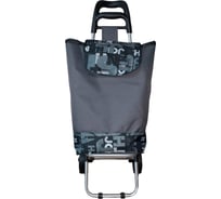 Хозяйственная тележка на 2 колесах FlexMet с сумкой, ткань, серая ТХС05