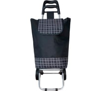 Хозяйственная тележка на 2 колесах FlexMet с сумкой, ткань, черная №2 ТХС07