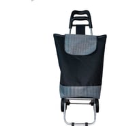 Хозяйственная тележка на 2 колесах FlexMet с сумкой, ткань, черная №3 ТХС09