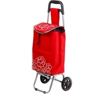 Хозяйственная сумка-тележка на колесах PERFECTO LINEA 20 кг, красная, цветок 42-661011
