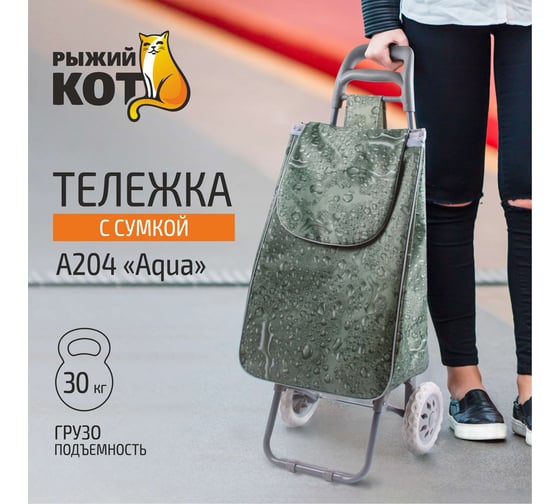 Тележка с сумкой Рыжий кот A204 Aqua 30 кг 00 2247