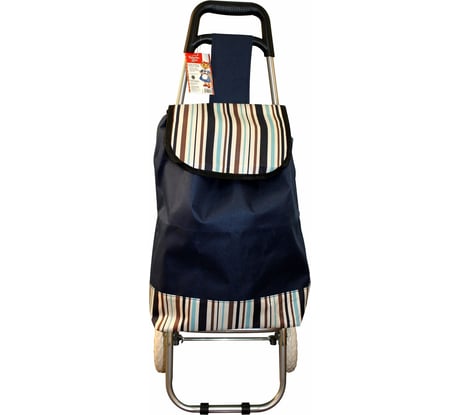 Сумка-тележка КОШКИН ДОМ водостойкая морозоустойчивая, нагрузка 30кг, колеса ПВХ 14,5см, СИНЯЯ 30-07-004