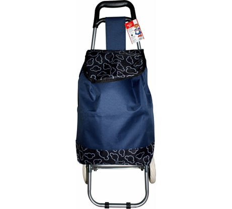 Сумка-тележка КОШКИН ДОМ водостойкая морозоустойчивая, нагрузка 30кг, колеса ПВХ 14,5см, СИНЯЯ 30-07-008