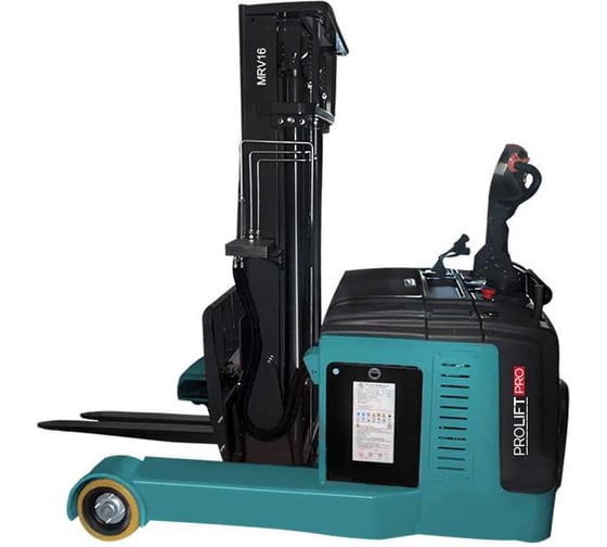 Электрический самоходный штабелер PROLIFT PRO с выдвижной мачтой, г/п 1600 кг, высота подъема 4500 мм, АКБ 200 Aч MRV1645 li-ion