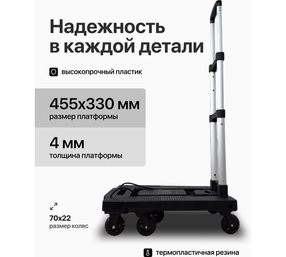 Тележка складная с комплектом креплений RAD D26-7 150 кг 71066898
