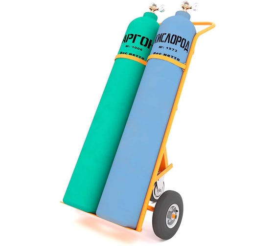 Тележка для 2-х баллонов с пневматическими колёсами 250мм Gigant ТГБ-004