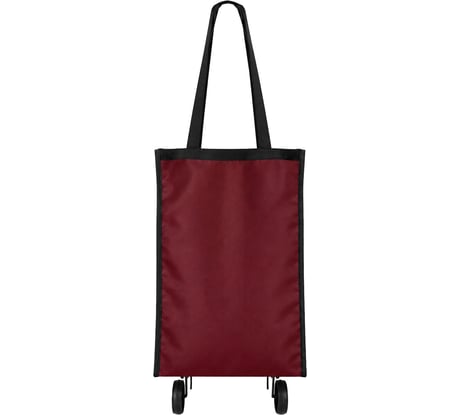 Хозяйственная сумка на колесах складная 50x32x15см 24л, до15кг Оксфорд 600D бордовая , ЛЮБАША 701401