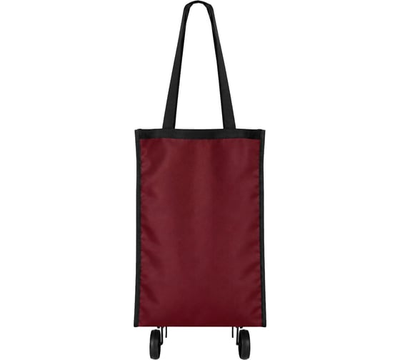 Хозяйственная сумка на колесах складная 50x32x15см 24л, до15кг Оксфорд 600D бордовая , ЛЮБАША 701401