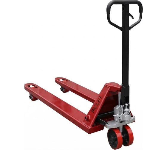 Гидравлическая тележка PROLIFT 2500кг,2000х550мм,полиур.колесо,дв.полиур.ролик, цвет красный AC 25-2000x550-P/P-R