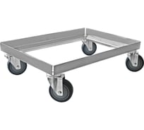 Тележка для транспортировки ящиков ООО ЦЕНТР ПИЩЕВОГО ОБОРУДОВАНИЯ 410x610 мм (1 ящик 400x600 мм) нерж. сталь AISI 430 2 мм 01-ТДЯ1-41-61