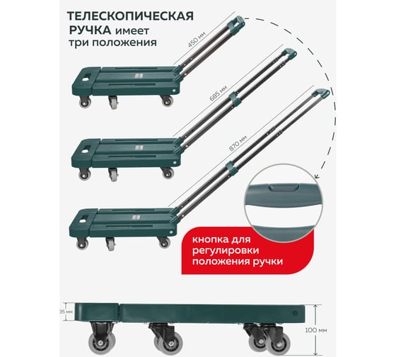 Платформенная складная тележка ROCKFORCE RF-L011(52385)