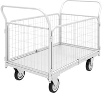 Платформенная тележка с сетчатыми бортами RUSKLAD ТС Ц 3, оцинкованная, 600x1000 мм, d125 мм ТС Ц 3 125