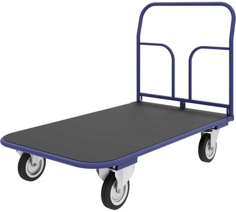 Платформенная тележка со складной ручкой RUSKLAD ТПСР 1 ФЛ П, система складывания ручки - педаль, 500x800 мм, d125 мм ТПСР 1 ФЛ П 125