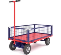 Платформенная усиленная тележка с поворотной осью RUSKLAD ТПОБ 5 С, 700x1200x300 мм, с пневматическими колёсами ТПОБ 5 С пневмо