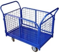 Платформенная тележка TOR ТП-4С (750x1400) с бортами из сетки и двумя ручками (без колес) 1018134