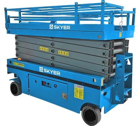 Самоходный ножничный подъемник с выдвижной платформой SKYER рабочая высота 8 м PL0845