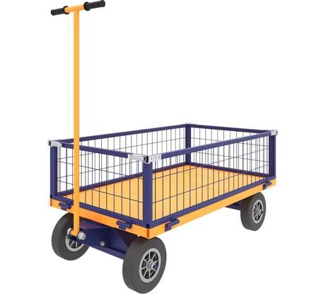 Платформенная тележка с поворотной осью RUSKLAD ТПОБ 5 С, 700x1200x300 мм, с чугунными колёсами ТПОБ 5 С чугун