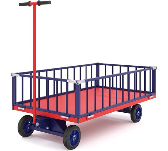 Платформенная тележка с поворотной осью RUSKLAD ТПОБ 7 Т, 800x1400x300 мм, с литыми колёсами d250 мм ТПОБ 7 Т литые 1
