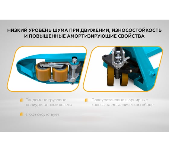 Гидравлическая ручная тележка (рохля) FOGEL POWER бирюзовый, 2500 кг RR25Tur