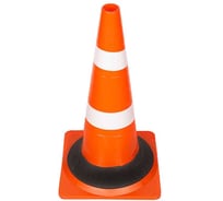 Конус дорожный ТЕХНОЛОГИЯ КС-2 4 0, 520 мм, мягкий, 2 белые полосы + утяжелитель (квадратное основание), (Ц) (комплект 10 шт) 00-00010590