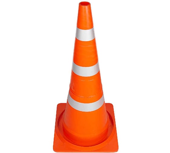 Конус дорожный ТЕХНОЛОГИЯ КС-3 8, 750 мм, мягкий, 3 светоотражающие полосы, (Ц) (комплект 5 шт) 00-00010577