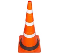 Конус дорожный ТЕХНОЛОГИЯ КС-3 4 0, 750 мм, мягкий, 3 белые полосы + утяжелитель (квадратное основание), (Ц) (комплект 5 шт) 00-00010574