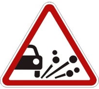 Дорожный знак Протэкт Выброс гравия 1.18 2 типоразмера, пленка тип Б