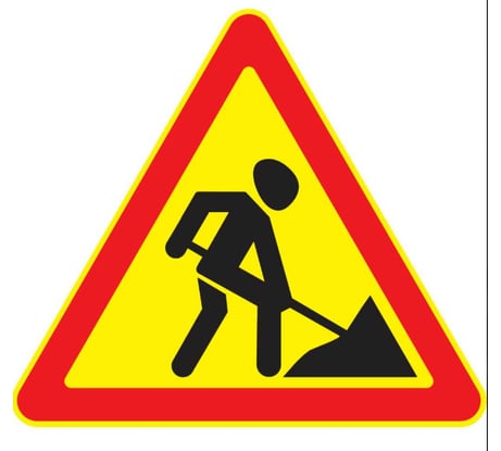 Знак дорожный ООО ПК МАГИСТРАЛЬ 1.25 Дорожные работы А900 мм пленка тип А желтый фон 4687206375383