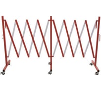 Ограждение раздвижное ООО ПК МАГИСТРАЛЬ Баян Размер в разложенном виде 950х5000 мм на колесах красно-белый цвет световозвращающие элементы 4687206375734