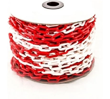 Пластиковая сигнальная цепь Turbosky красно-белая, 8 мм, бухта 50 м 630