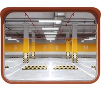 Зеркало сферическое прямоугольное с козырьком Технология 450/600 мм из нержавеющей стали 00-00008688