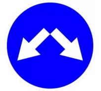 Знак дорожный ООО ПК "МАГИСТРАЛЬ" 4.2.3 Объезд препятствия справа или слева D700 мм пленка тип Б 4687206906792