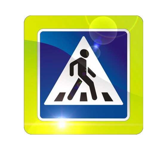 Дорожный знак с окантовкой 1 Металл оц, 0.8, пленка Z-крепление под 1 стойку, 5.19.1 Пешеходный переход, не соответствует ГОСТу DZO-900x900(700x70 0)-MO08PSV-Z 1