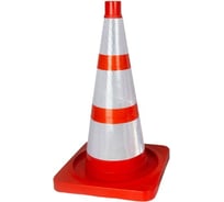 Конус сигнальный с маской ПРОТЭКТ КС-2.8, Оранжевый, с 3-мя светоотражающими полосами, квадратное основание КСМ-2.8-П