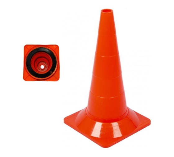 Конус дорожный сигнальный Рзка ООО оранжевый, 520 мм, без полос, с утяжелителем КС-2.2 1
