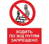 Знак ООО ПК МАГИСТРАЛЬ Ходить по путям запрещено 450х600 мм основа металл пленка тип IА 4687207367967