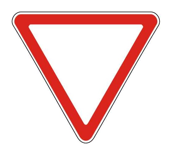 Дорожный знак Конвера-D 2.4 Уступите дорогу пл. тип А, II т/р (А 900мм) 00-4390-45