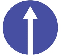 Дорожный знак Конвера-D 4.1.1 Движение прямо пл. тип А, II т/р(D700мм) 00-4390-56