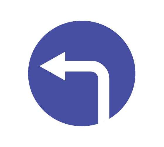 Дорожный знак Конвера-D 4.1.3 Движение налево пл. тип А, II т/р(D700мм) 00-4390-58