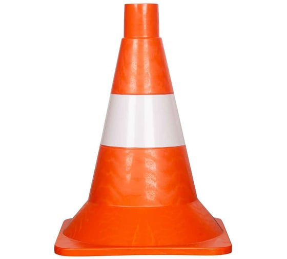 Конус дорожный ТЕХНОЛОГИЯ КС-1.4 320 мм мягкий, 1 белая полоса (квадратное основание) (Ц) (комплект 10 шт.) 00-00010580