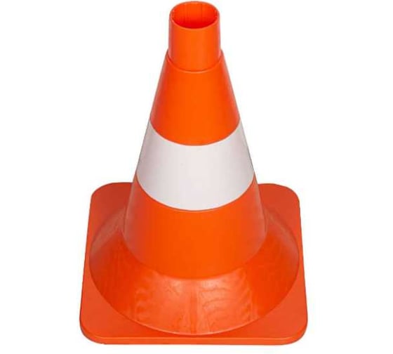 Конус дорожный ТЕХНОЛОГИЯ КС-1.4 320 мм мягкий, 1 белая полоса (квадратное основание) (Ц) 00-00010140