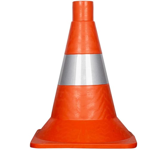 Конус дорожный ТЕХНОЛОГИЯ КС-1.6 320 мм мягкий, 1 светоотражающая полоса (квадратное основание) (Ц) (комплект 10 шт.) 00-00010581