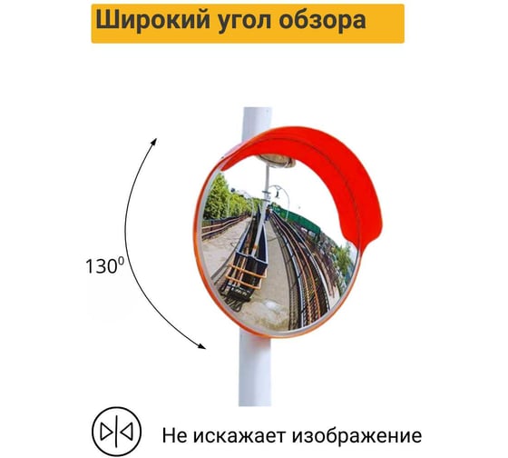 Дорожное зеркало с защитным козырьком ТЕХНОЛОГИЯ d-800 мм, ГОСТ Р 52766-2007 00000001666