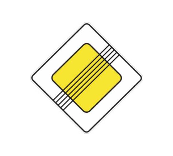 Дорожный знак КОНВЕРА-D 2.2 Конец главной дороги пл. тип А, II т/р (700х700) 00-4399-47
